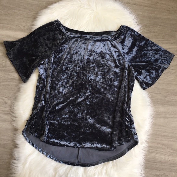 standard grace Tops - Off The Shoulder Crushed Velvet Top Size M